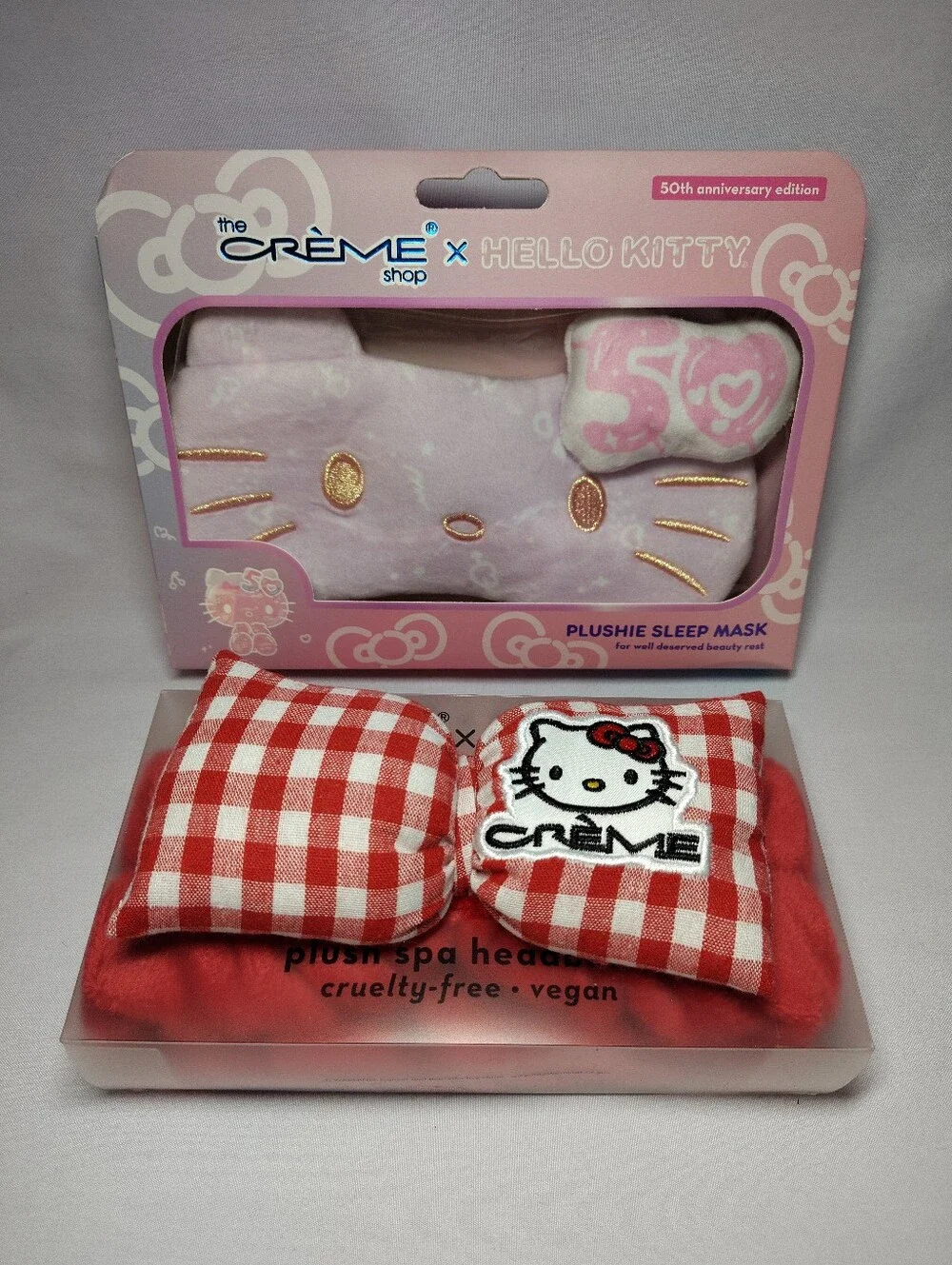 The Creme Shop x Hello Kitty Sleep Mask 50th Anniversary & Spa Makeup Headband